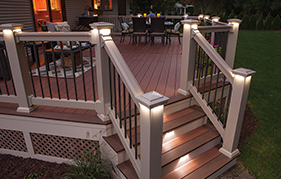 Custom deck with outdoor lighting by The Decksperts | West Springfield, MA